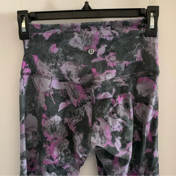 Women’s 4 Lululemon Align Pant II 25" Floral Illusion Ice Grey Multi Nulu - Picture 3 of 8